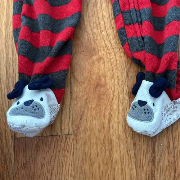 Baby Fleece Dog Footie Pajamas 12 Months - Picture 3 of 4